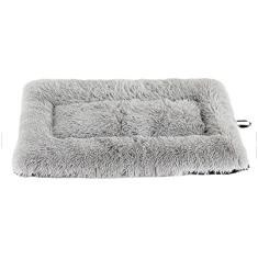 Imagem de Travesseiro de rosquinha macio e fofo para cama de cachorro, cama de cachorro médio lavável fácil de limpar cesta de travesseiro de pelúcia luxuosa lavável à máquina, cinza claro, 110 * 80 c