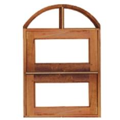 Imagem de Vitrô Basculante de Madeira Imbuia em Arco 80 x 80 Natural