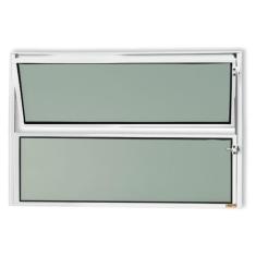 Imagem de Janela de Alumínio Basculante 40x60cm Vidro Mini Boreal Master Brimak Branco