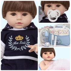 Imagem de Boneca Reborn Homem Príncipe Realista 16 Itens Enxoval