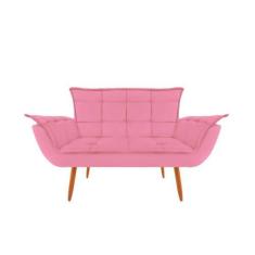 Imagem de Namoradeira Opala Decorativa 2 Lugares Suede Rosa - Maitê Moda Casa