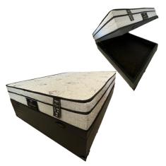Imagem de Cama Box Baú Casal + Colchão De Molas Ensacadas - Soberano - Luflex 138X188x23