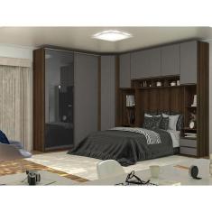 Imagem de Guarda Roupa Canto Com Vidro Reflecta Dourado Com Cinza