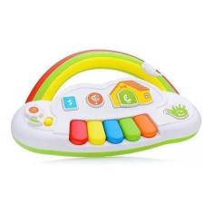 Imagem de Brinquedo Teclado Infantil Piano Som Educativo Luz Arco Íris - Toy Kin