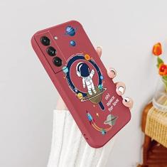 Imagem de Astronaut Phone Case para Samsung Galaxy S22 S21 S20 FE S10 Note 20 10 Ultra Plus A72 A52 A32 A71 A51 A31 A21S Cover, Camellia Red2, para Note10Plus