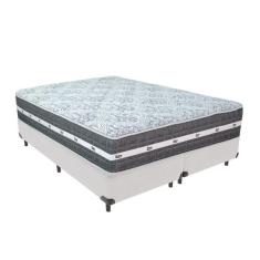 Imagem de Cama Box Bege E Colchão Queen Black Grafit Anjos Cor:branco