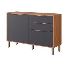 Imagem de Balcão De Cozinha Modulado Divina C-2 Gavetas E 2 Portas C-tampo 120 Cm Freijo-titanium - Mgm