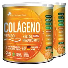 Imagem de Kit Com 02 - Colágeno Verisol + Ácido Hialurônico Sabor Tangerina 250g