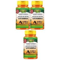Imagem de Kit Com 3 Vitaminas A 500 Mg 60 Capsulas 8000 Ui Unilife