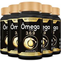Imagem de 5X Omega 3 6 9 60Caps Peixe Linhaça Borragem Hf Suplements