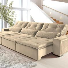 Imagem de Sofá Retrátil e Reclinável 3 Lugares Búzios Espresso Móveis Bege