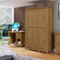 Imagem de Conjunto Quarto: Guarda-Roupa 3 Portas, Escrivaninha 2 Gavetas Topázio
