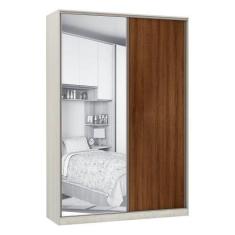 Imagem de Guarda-roupa 2 Portas De Correr 160Cm Crema Nogueira Dourado - LUCIANE