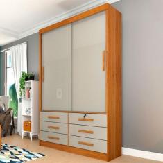 Imagem de Guarda-Roupa Casal Chicago 2 Portas 6 Gavetas Cinamomo/Off White - Tci