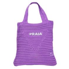 Imagem de Bolsa Feminina Crochê Moda Praia Diversas Cores (Roxo)
