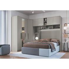 Imagem de Guarda Roupa Casal Modulado com Espelho 3 Peças 8 Portas 3 Gavetas Wood Móveis Castro Níquel