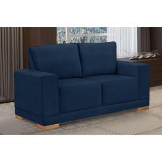 Imagem de Sofá Living 2 Lugares em Veludo Filadélfia Yescasa Azul