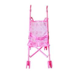 Imagem de Carrinho De Boneca Infantil De Passeio Plástico Rosa 50cm - Fx Toys