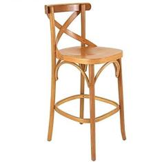 Imagem de Banqueta Madeira Maciça Tauarí Verniz Natural X Texas Gamma Móveis