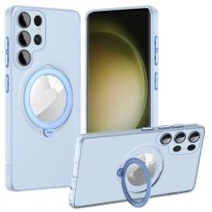 Imagem de Capa magnética transparente fosca para Samsung S22 Ultra S23 Plus Capa de suporte dobrável invisível para Galaxy S23 Ultra, azul, para Samsung S22Ultra