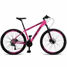 Imagem de Bicicleta Aro 29 Cripto 24v Shimano Fr. Hidraulico-trava-k7 - Rosa-preto - 19&quot; Rosa-preto
