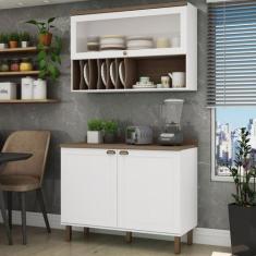 Imagem de Cozinha Compacta Iluminata 3 Portas 100% Mdf Branco - Genialflex