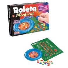 Imagem de Jogo Roleta Montreal com 50 Fichas Tabuleiro Bolinha Pino - Plasbrink