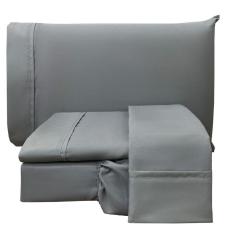 Imagem de Jogo De Cama Lençol Queen Conforto Percal 300 Fios 4 Peças - Cinza