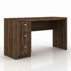 Imagem de Escrivaninha ME4102 para Home Office 03 Gavetas Nogal - Tecno Mobili