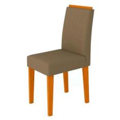Imagem de Kit com 2 Cadeiras Estofadas Amanda Ype Veludo Chocolate - New Ceval