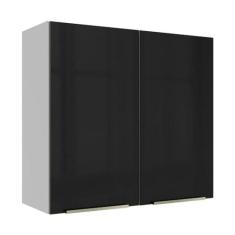 Imagem de Armário Aéreo 70 cm 2 Portas Branco/preto Lux Madesa