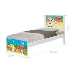 Imagem de Cama Solteiro Adesivada Fazendinha Colorida