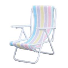 Imagem de Cadeira de Praia Em Miniatura, Decoração de Móveis para Casa de Bonecas, Tecido de Ferro Realista, Estrutura de Metal Em Escala 1/12, Cadeira Dobrável para Banho de Sol (Tipo de
