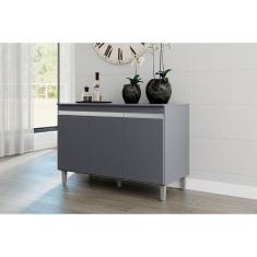 Imagem de Balcão De Cozinha Ambiente Manu Com Tampo 120 Cm Cinza Fosco - Ajl