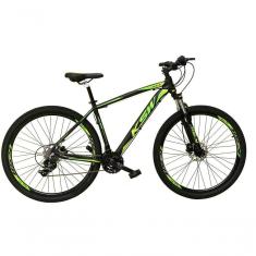 Imagem de Bicicleta Aro 29 Ksw Xlt Alumínio 24v Câmbios Shimano Garfo Com Trava No Ombro - Preto-verde Tam.21
