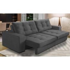 Imagem de Sofá Retrátil e Reclinável 2 lugares 1,70m com Molas Giovana Suede Cin