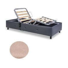 Imagem de Cama Solteiro Motorizada Suéde Bege 100X209x44 Cm Sem Fio - Pilati