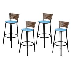 Imagem de Banquetas Para Cozinha Cappuccino 4Un Assento Azul