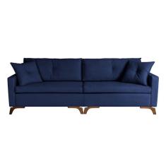 Imagem de Sofá 4 Lugares Viena Veludo Azul