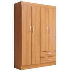 Imagem de Guarda Roupa Atalaia 4 Portas 2 Gavetas Solteiro Evidencia Cor Cinamomo