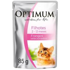 Imagem de Ração Úmida Optimum Sachê para Gatos Filhotes Frango - 85 g