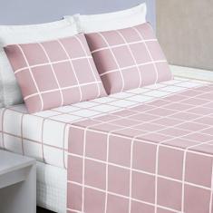 Imagem de Jogo De Lençol Casal Micropercal 200 Fios Dustin 4 Peças - Rosa - Bia