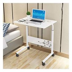 Imagem de SilteD Mesa de computador móvel sobre a cama Mesa sobre a cama com altura ajustável, mesa de suporte para laptop móvel, mesa para laptop portátil e resistente com rodas, sala de estar, mesa de sala de