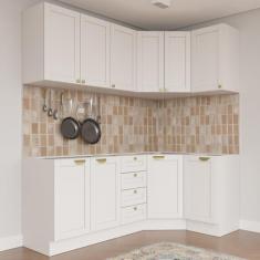 Imagem de Cozinha Modulada 6 Peças Sem Tampo 3 Aéreos 6 Portas E 3 Balcões Arizo