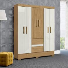 Imagem de Guarda Roupa Casal 6 Portas 2 Gavetas com Pés Coimbra Aramóveis