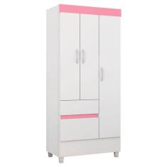 Imagem de Guarda Roupa Infantil Wind Branco Rosa Flex - Demóbile