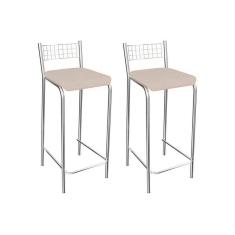 Imagem de Banqueta de Cozinha Gênova 1B705CR 2 Un Cromado/Courano Nude - Kappesberg