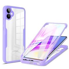 Imagem de Capa transparente para Samsung Galaxy A05, capa de corpo inteiro, capa de telefone transparente, protetor de tela integrado 360° capa protetora de corpo inteiro à prova de poeira e à prova de choque(P