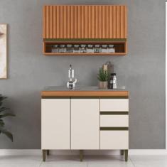 Imagem de Cozinha Modulada 2 Peças Cecilia J Carvalho, Freijo/Off White