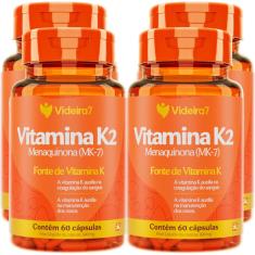 Imagem de Kit Com 4 Vitamina K2 Menaquinona Mk-7 1 Cápsula Ao Dia 100% Idr Total 240 Cápsulas - Videira7